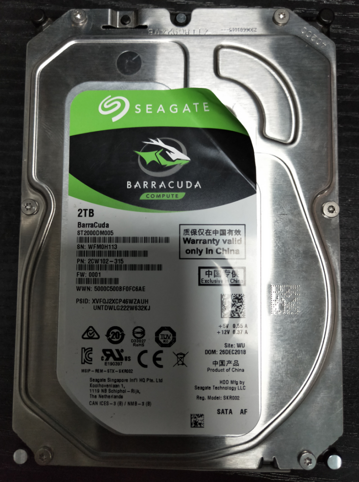 ST2000DM005 FW:0001開(kāi)盤(pán)數(shù)據(jù)恢復(fù)成功
